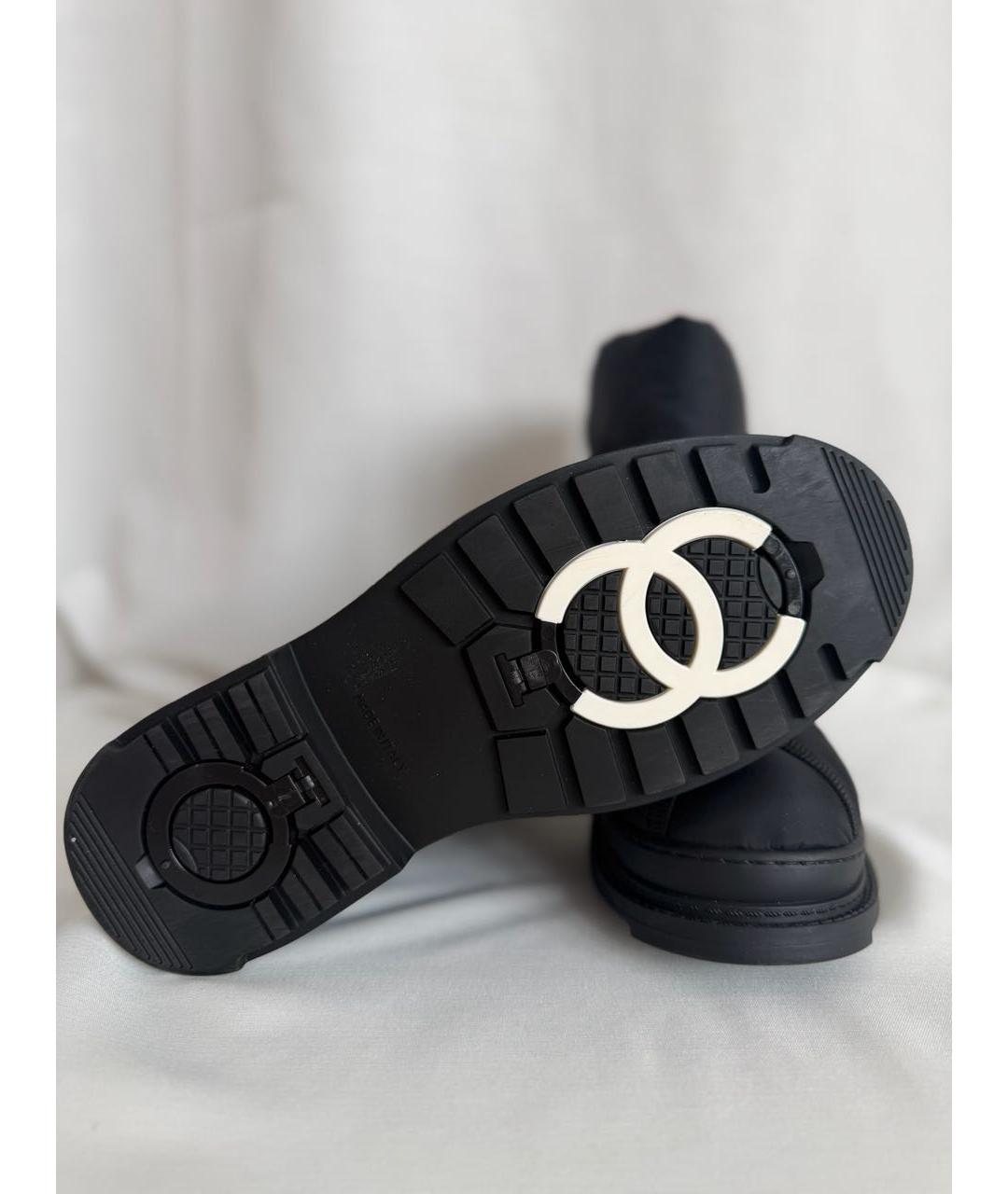 CHANEL Черные текстильные полусапоги, фото 4