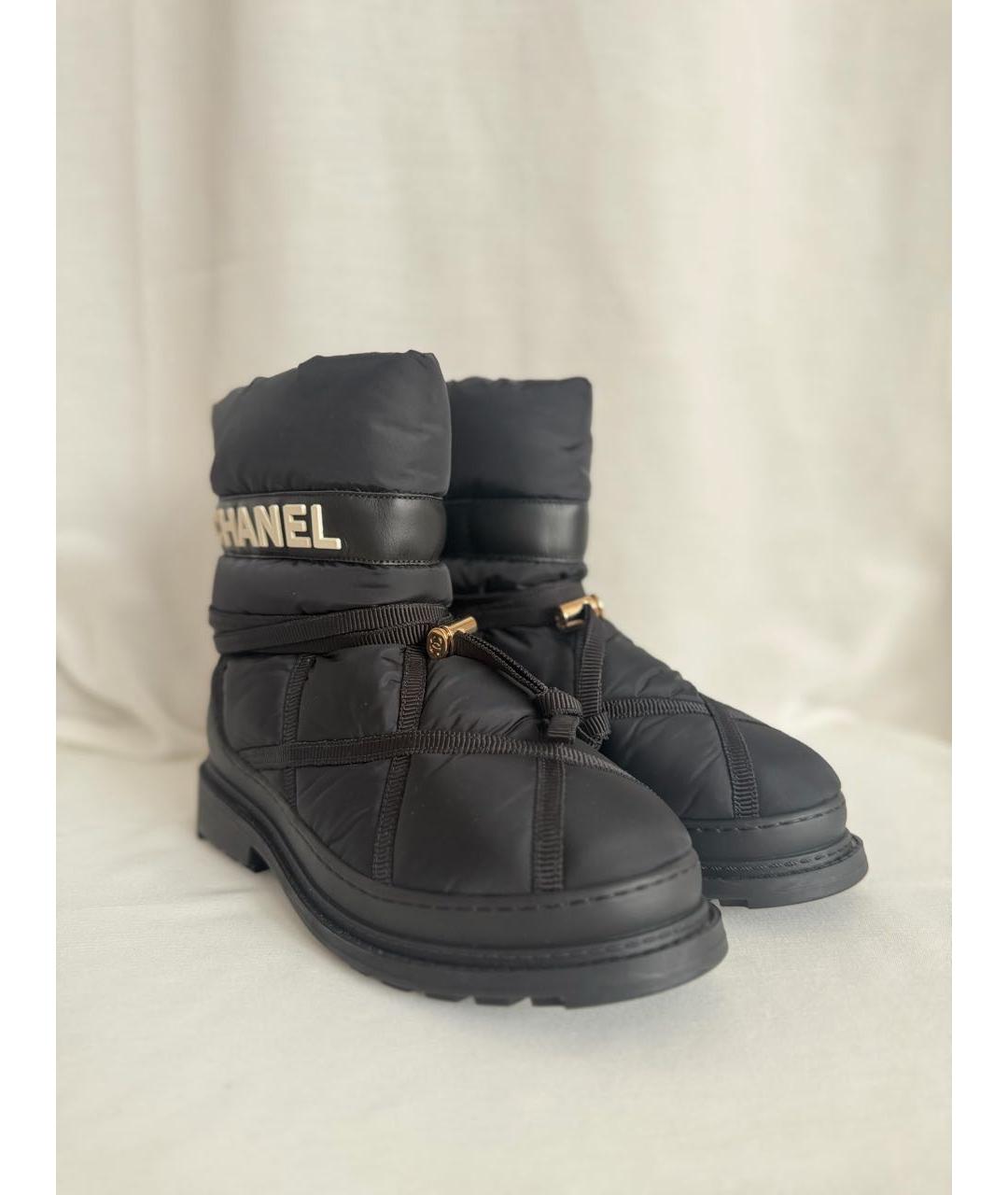CHANEL Черные текстильные полусапоги, фото 5