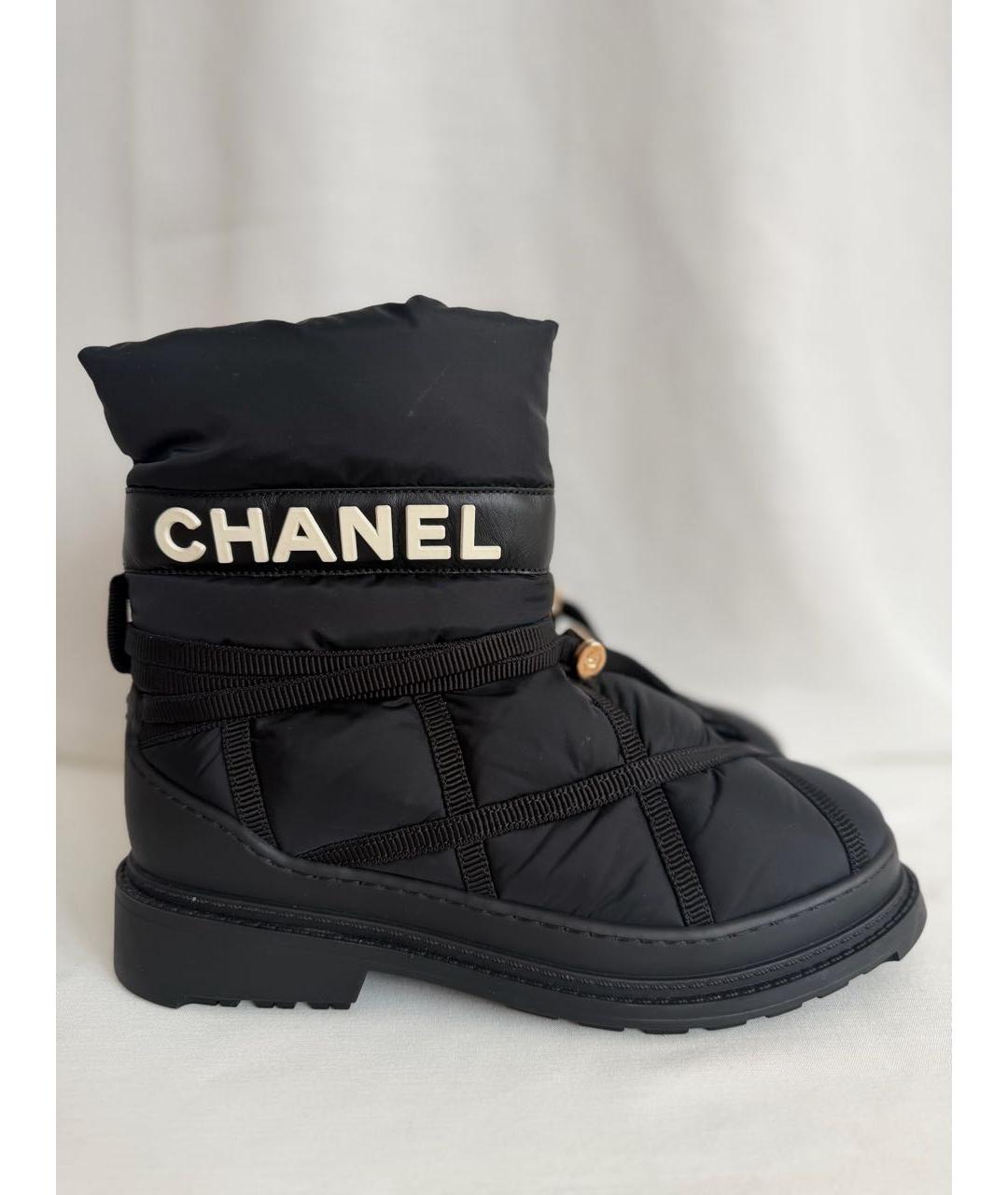 CHANEL Черные текстильные полусапоги, фото 6