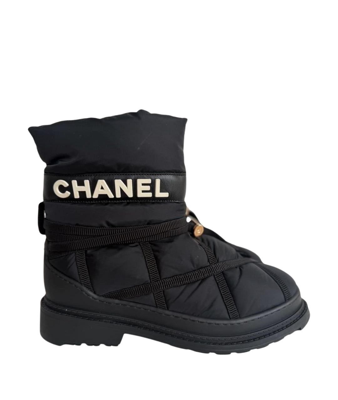 CHANEL Черные текстильные полусапоги, фото 1
