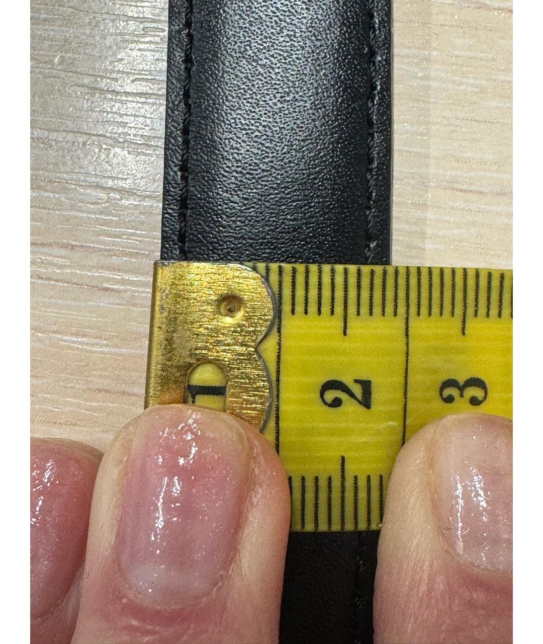 CELINE Черный кожаный ремень, фото 4