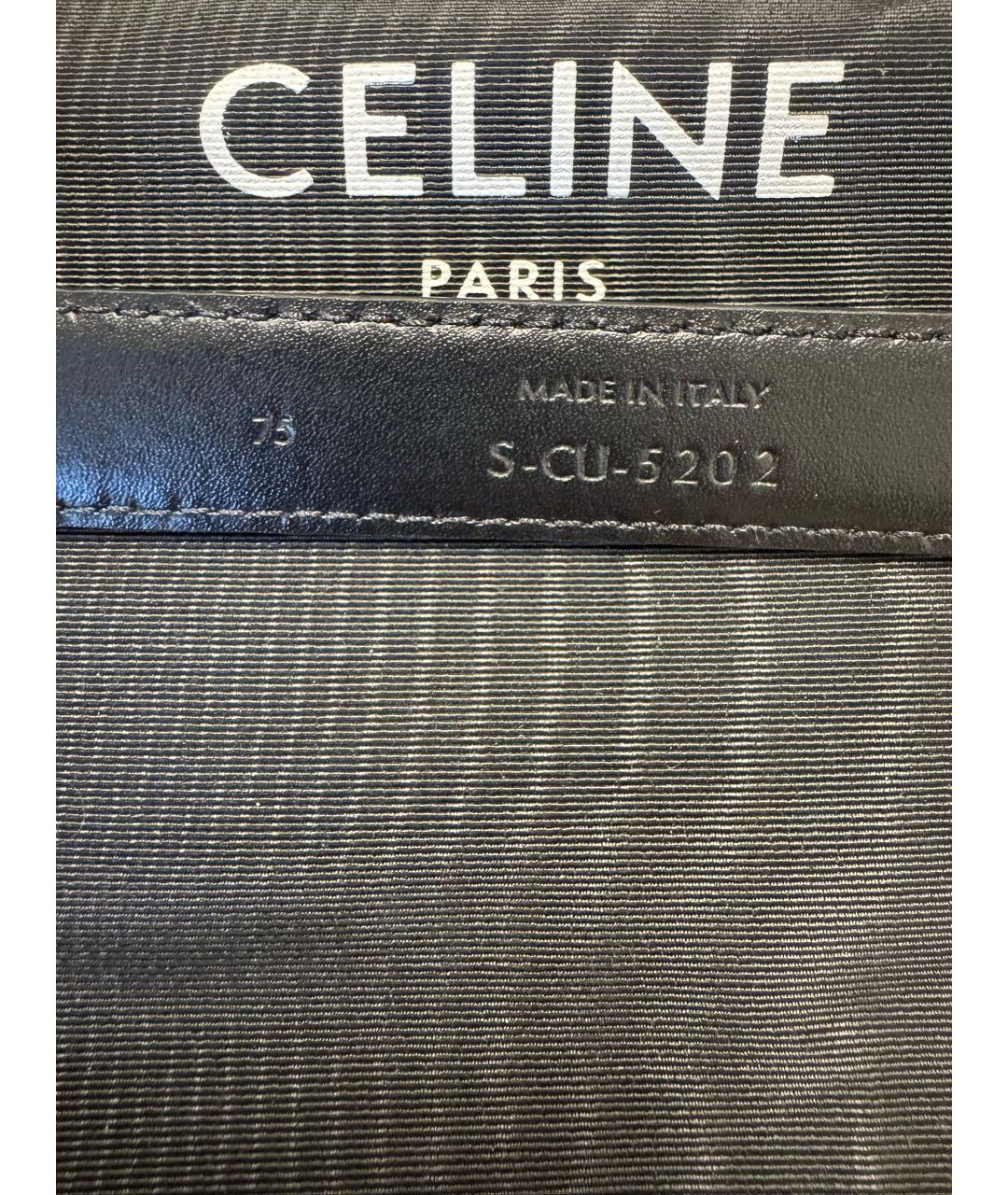 CELINE Черный кожаный ремень, фото 6