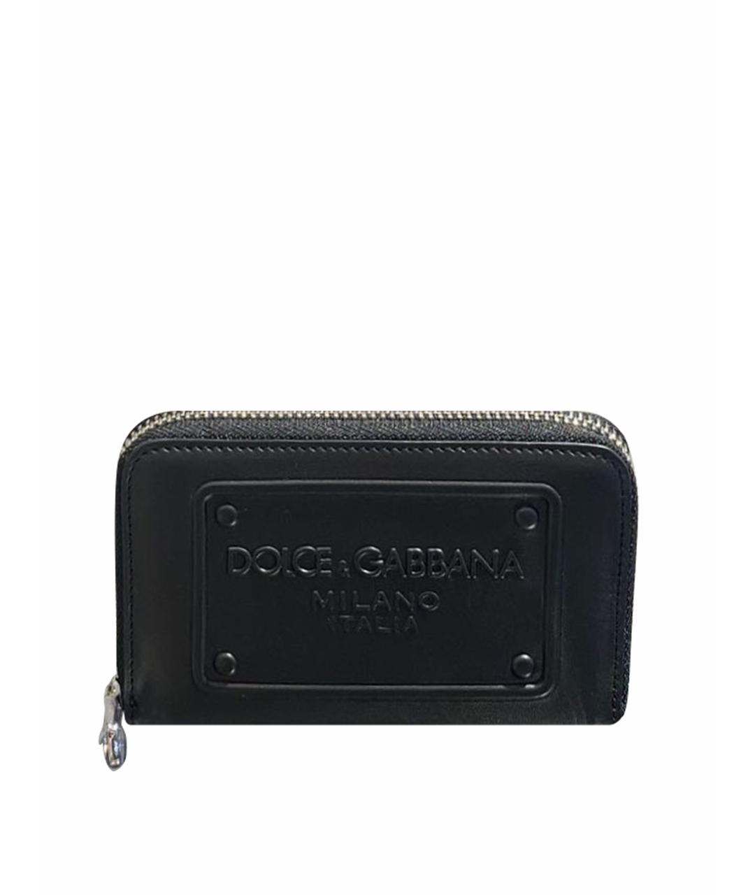 DOLCE&GABBANA Черный кожаный кошелек, фото 1