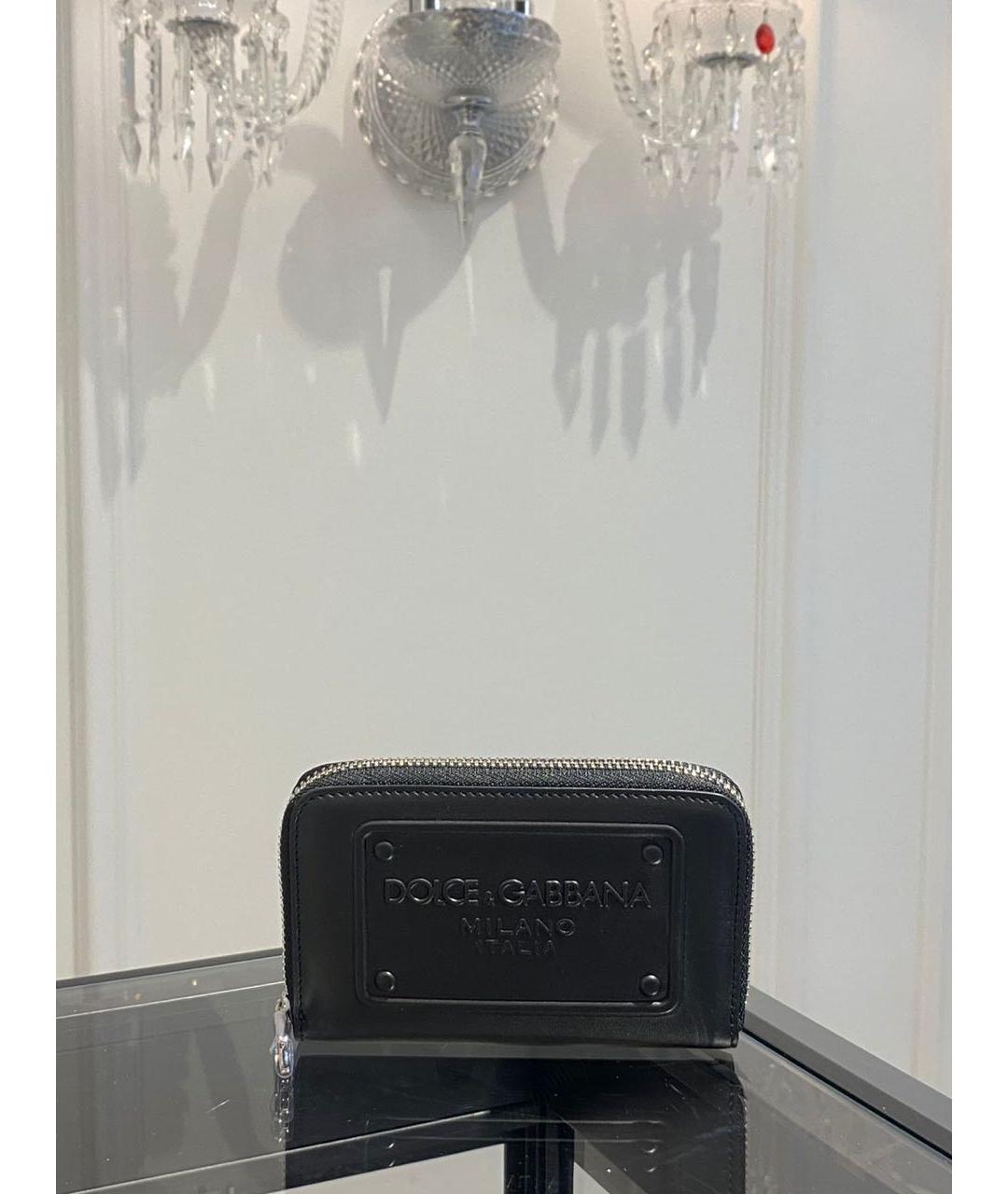 DOLCE&GABBANA Черный кожаный кошелек, фото 4