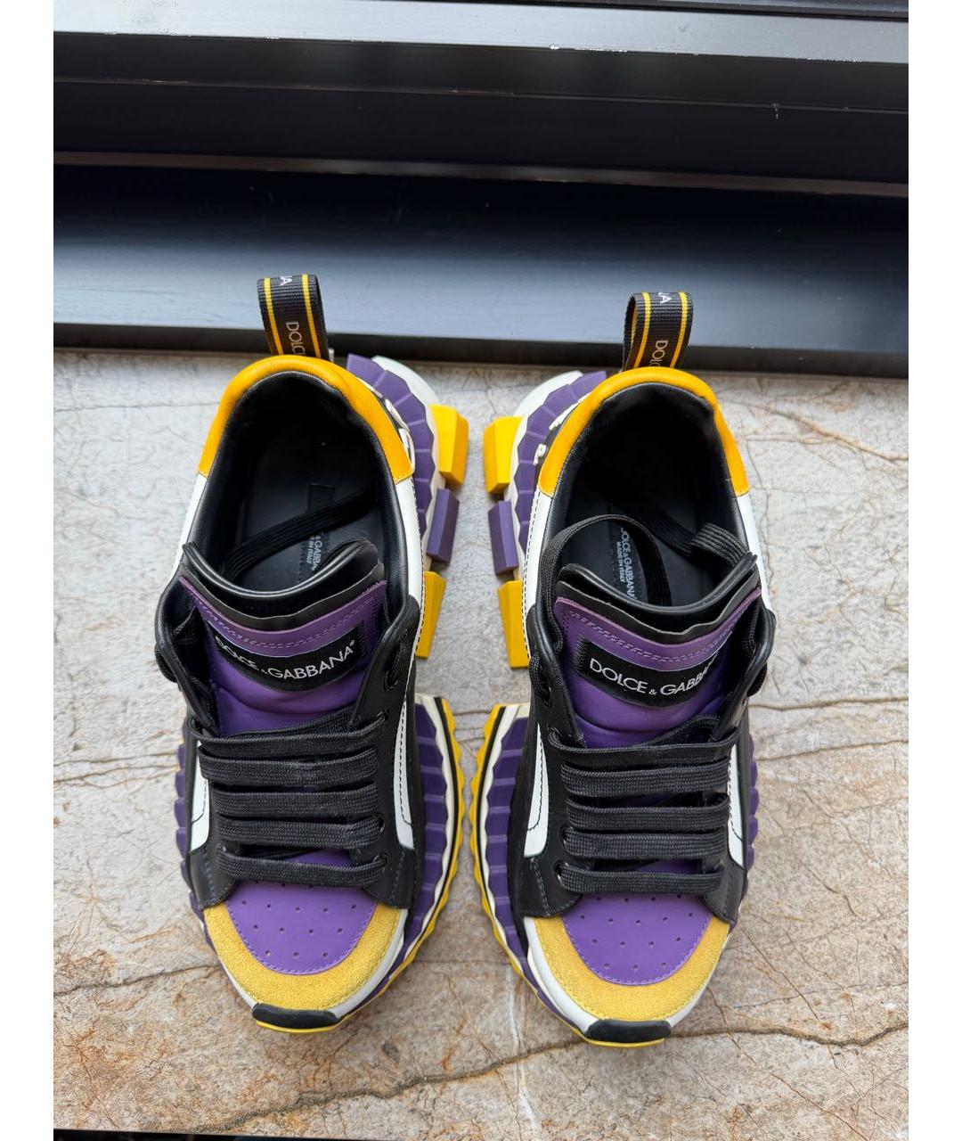 DOLCE&GABBANA Мульти кожаные кроссовки, фото 3