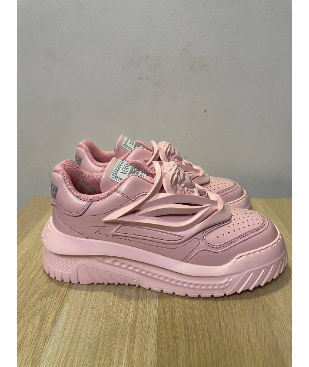 VERSACE Розовые кожаные кеды, фото 7