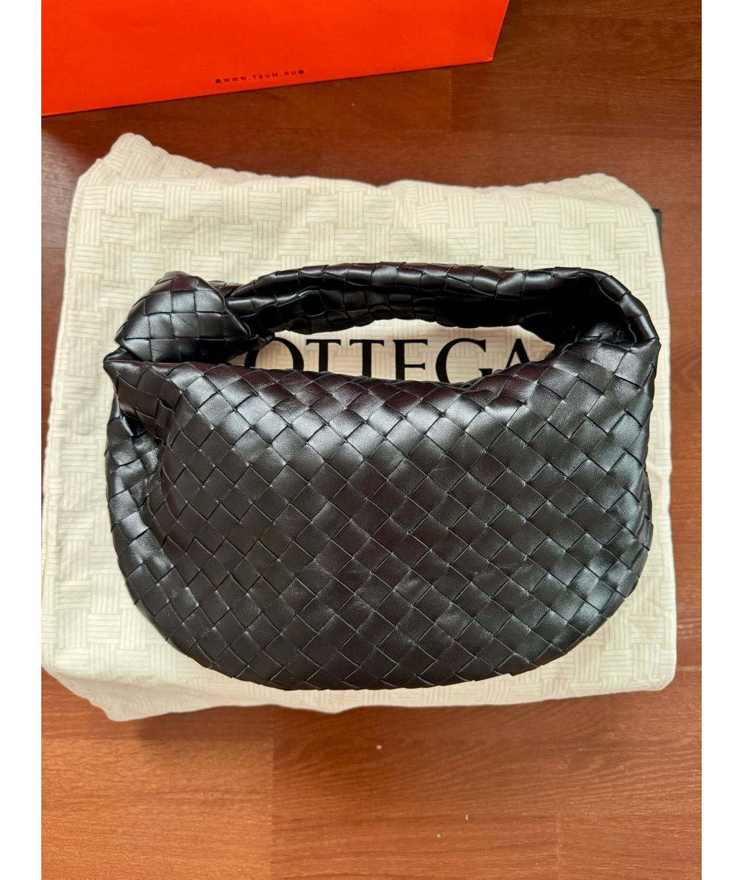BOTTEGA VENETA Черная кожаная сумка с короткими ручками, фото 8