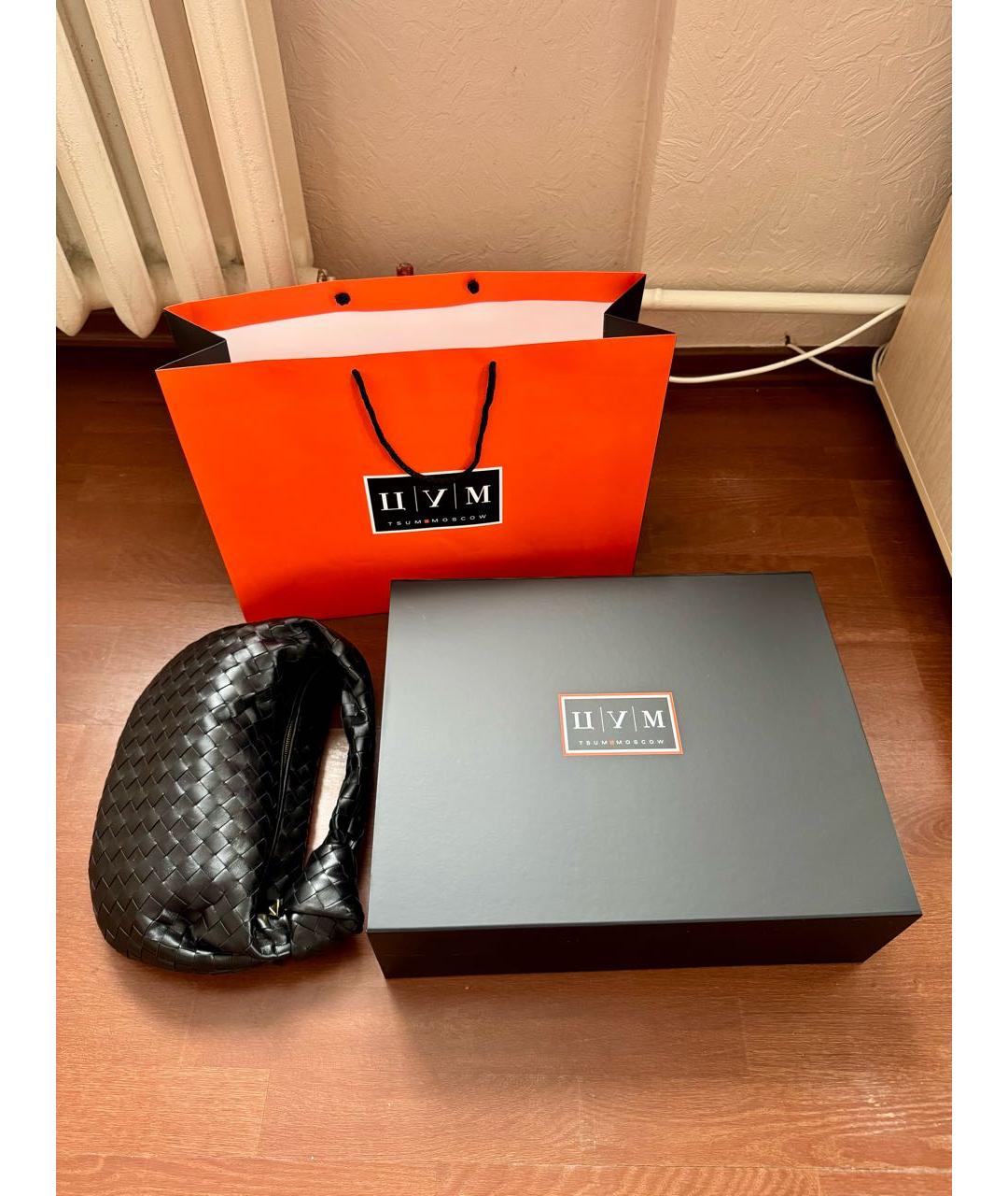 BOTTEGA VENETA Черная кожаная сумка с короткими ручками, фото 6