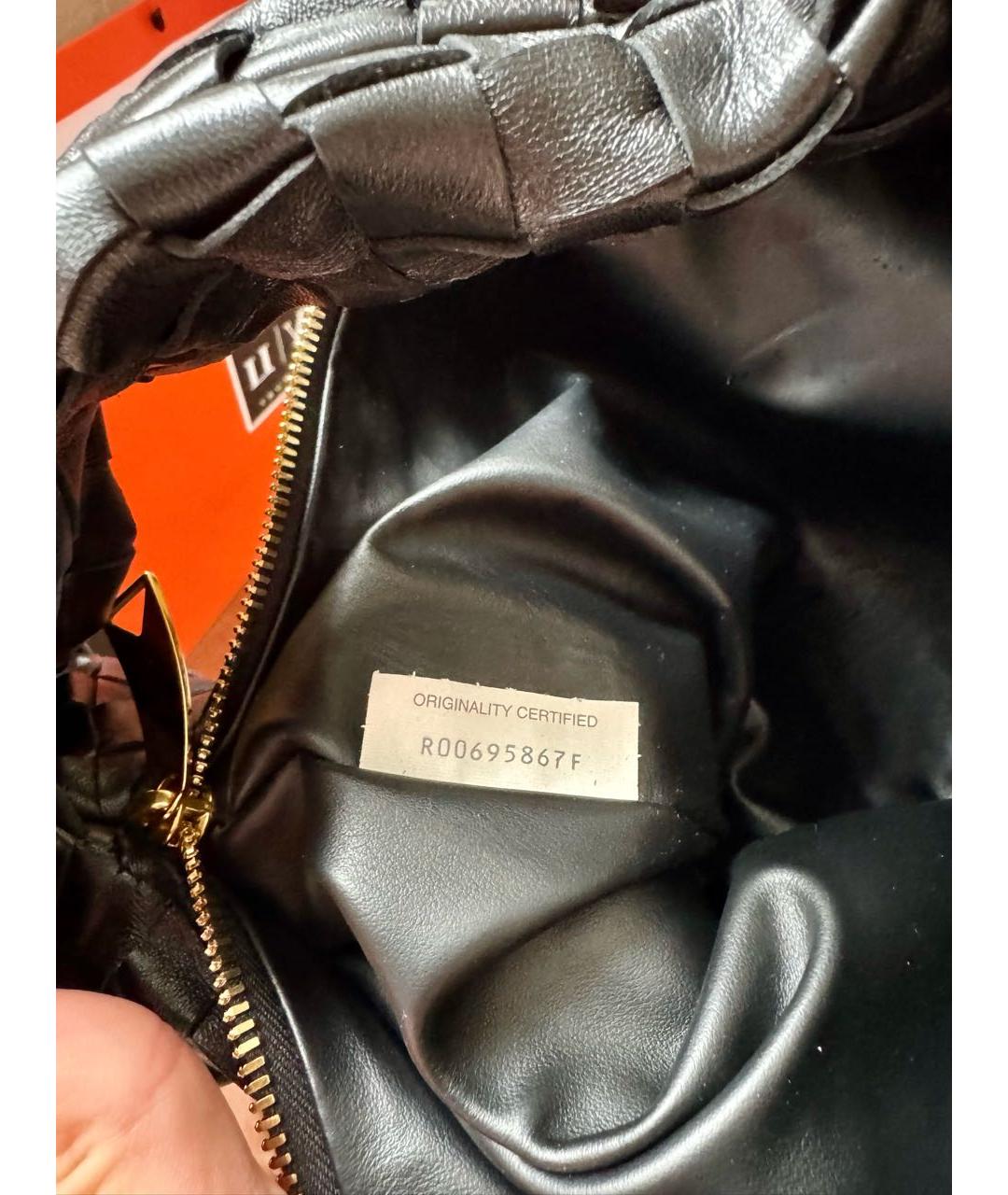 BOTTEGA VENETA Черная кожаная сумка с короткими ручками, фото 5