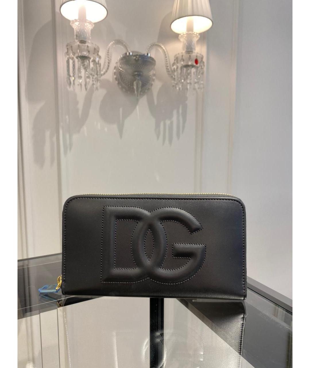 DOLCE&GABBANA Черный кожаный кошелек, фото 4