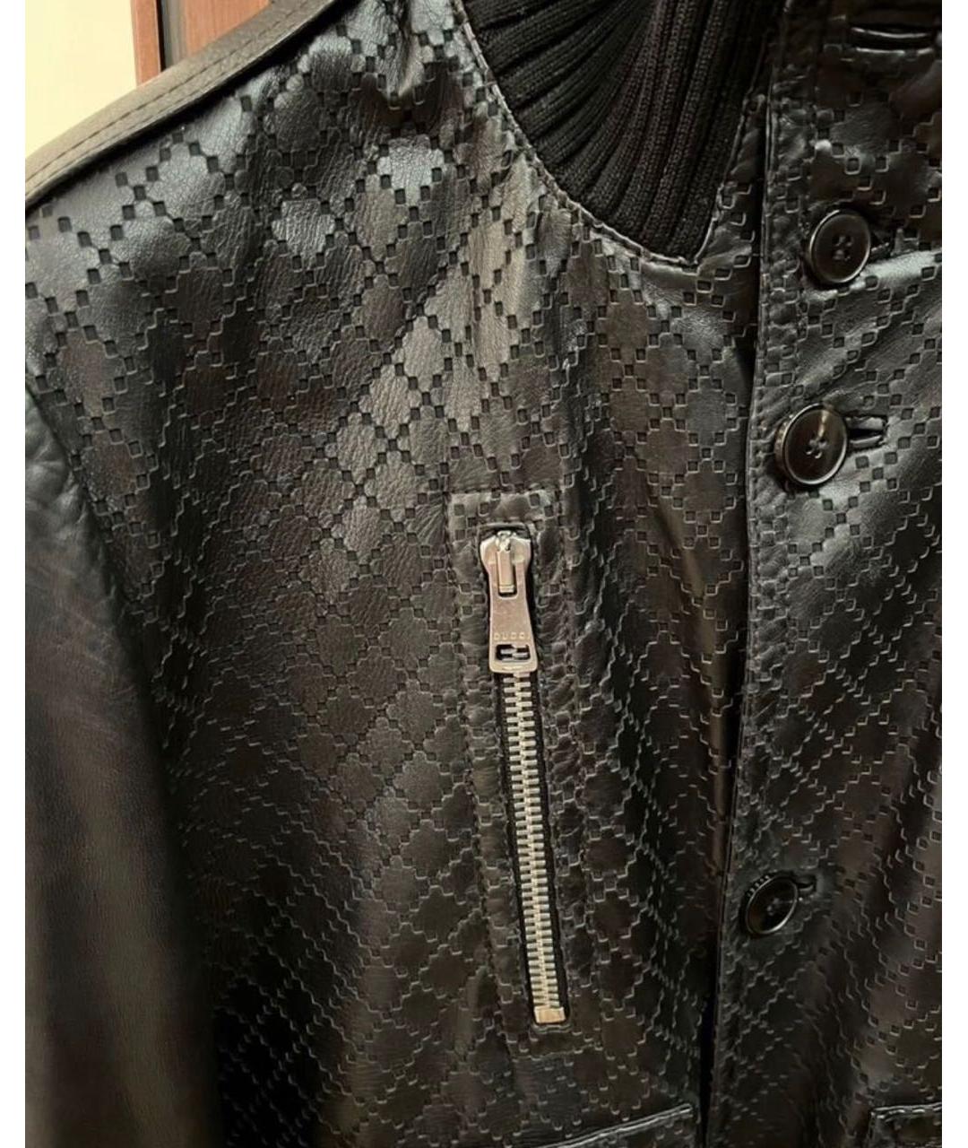 GUCCI Черная кожаная куртка, фото 4