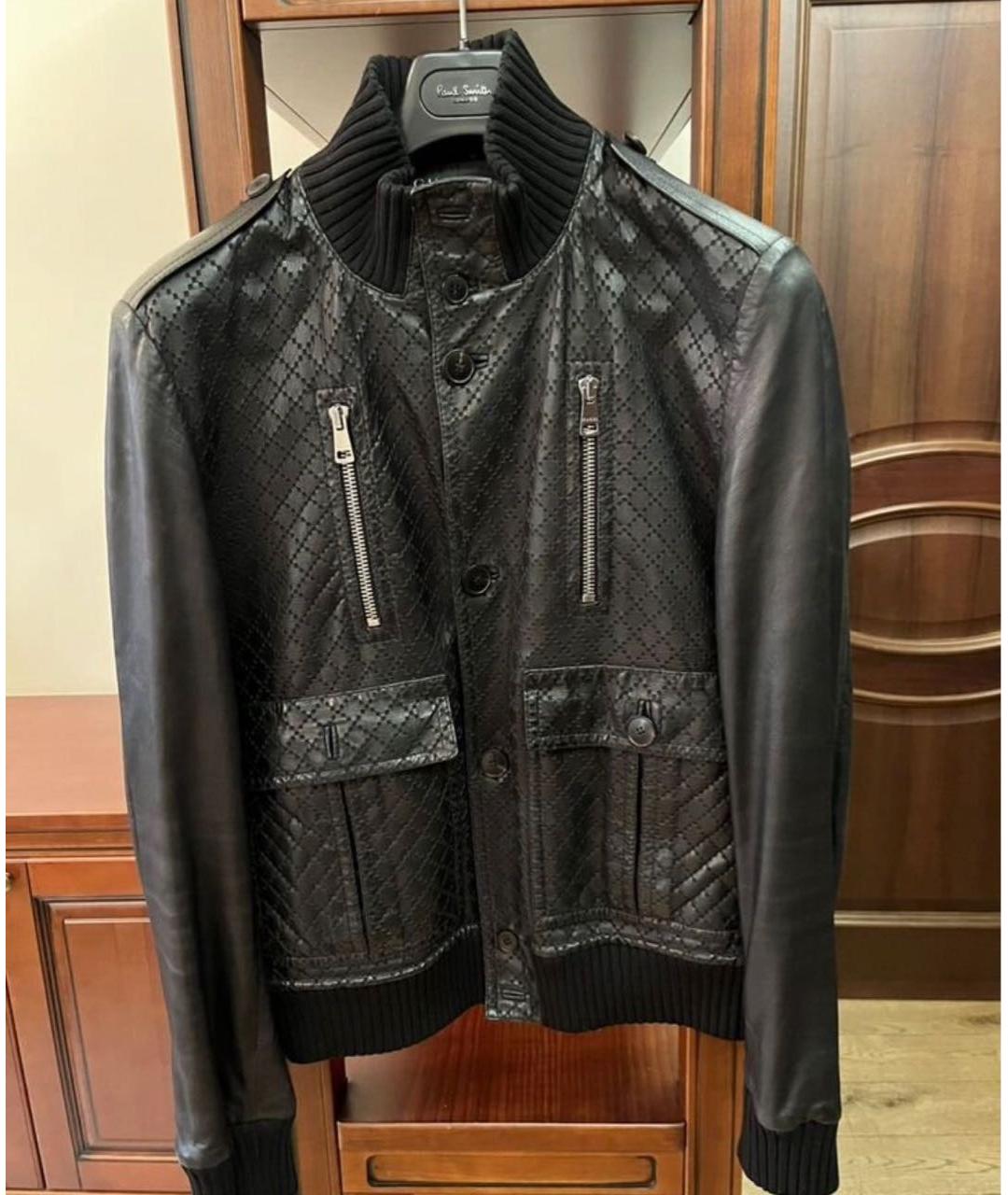 GUCCI Черная кожаная куртка, фото 8