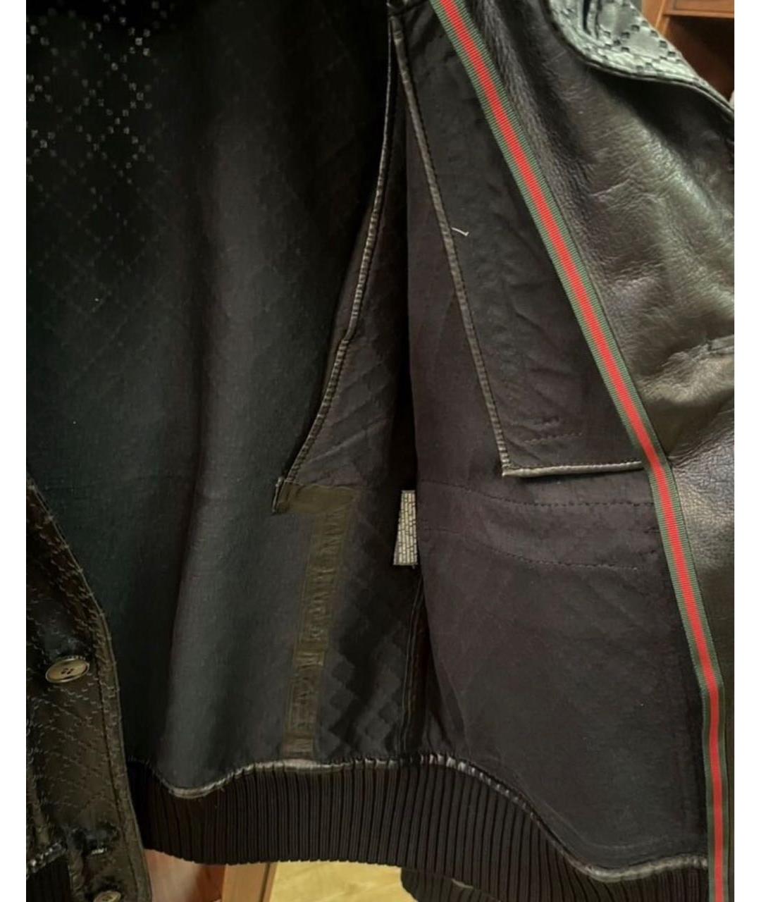 GUCCI Черная кожаная куртка, фото 7