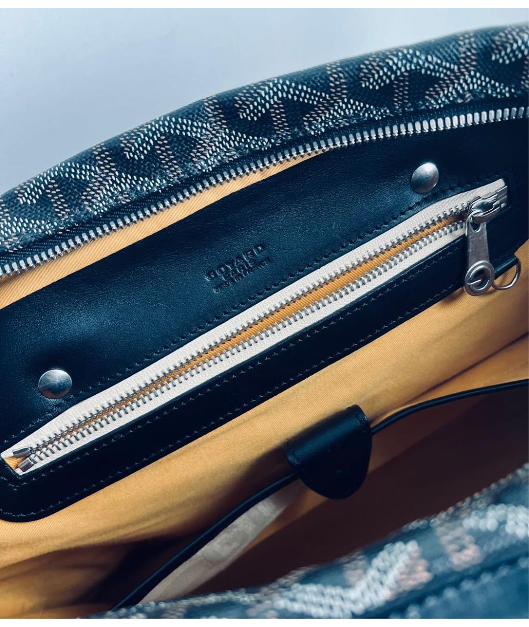 GOYARD Черный кожаный портфель, фото 4