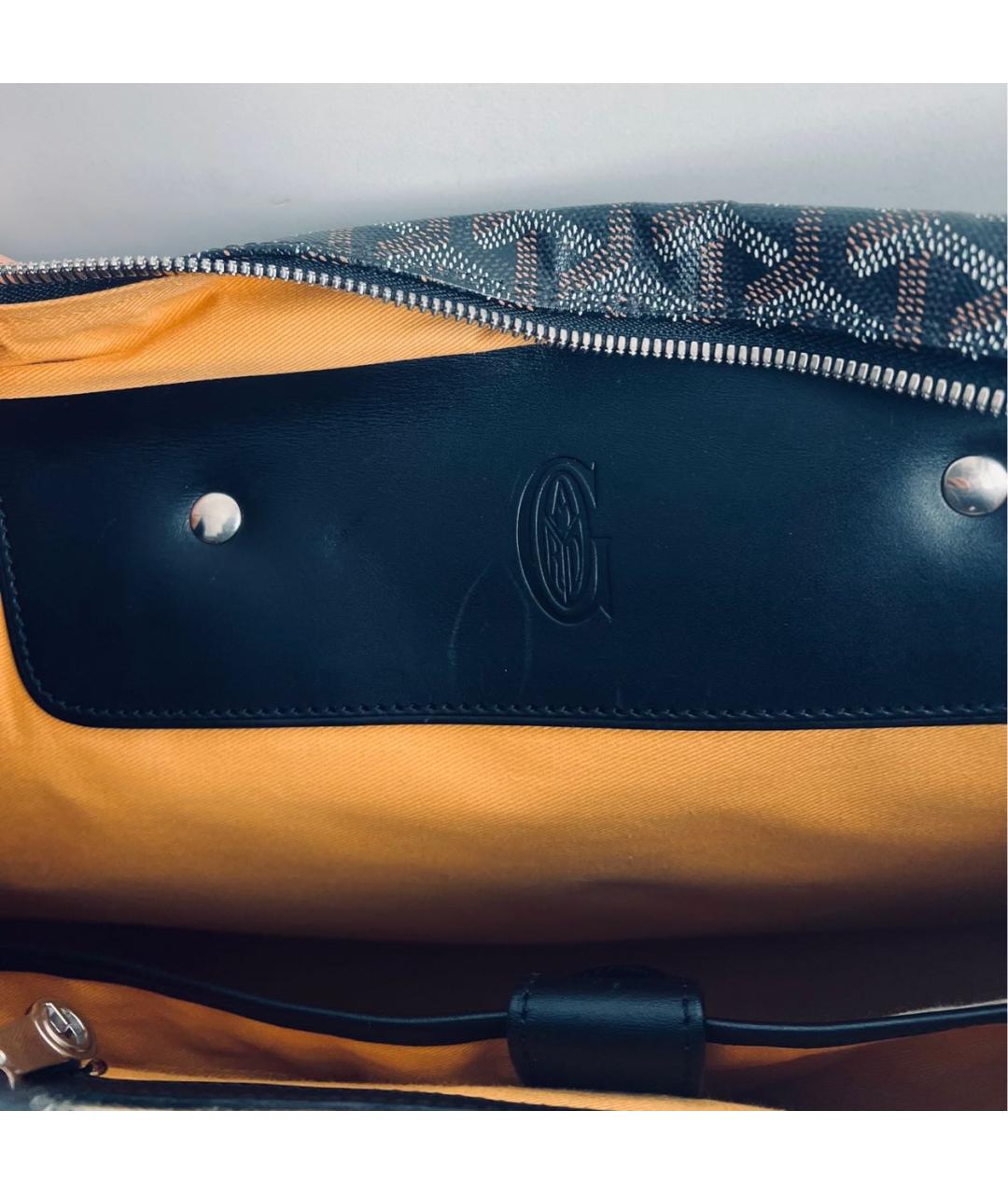 GOYARD Черный кожаный портфель, фото 8