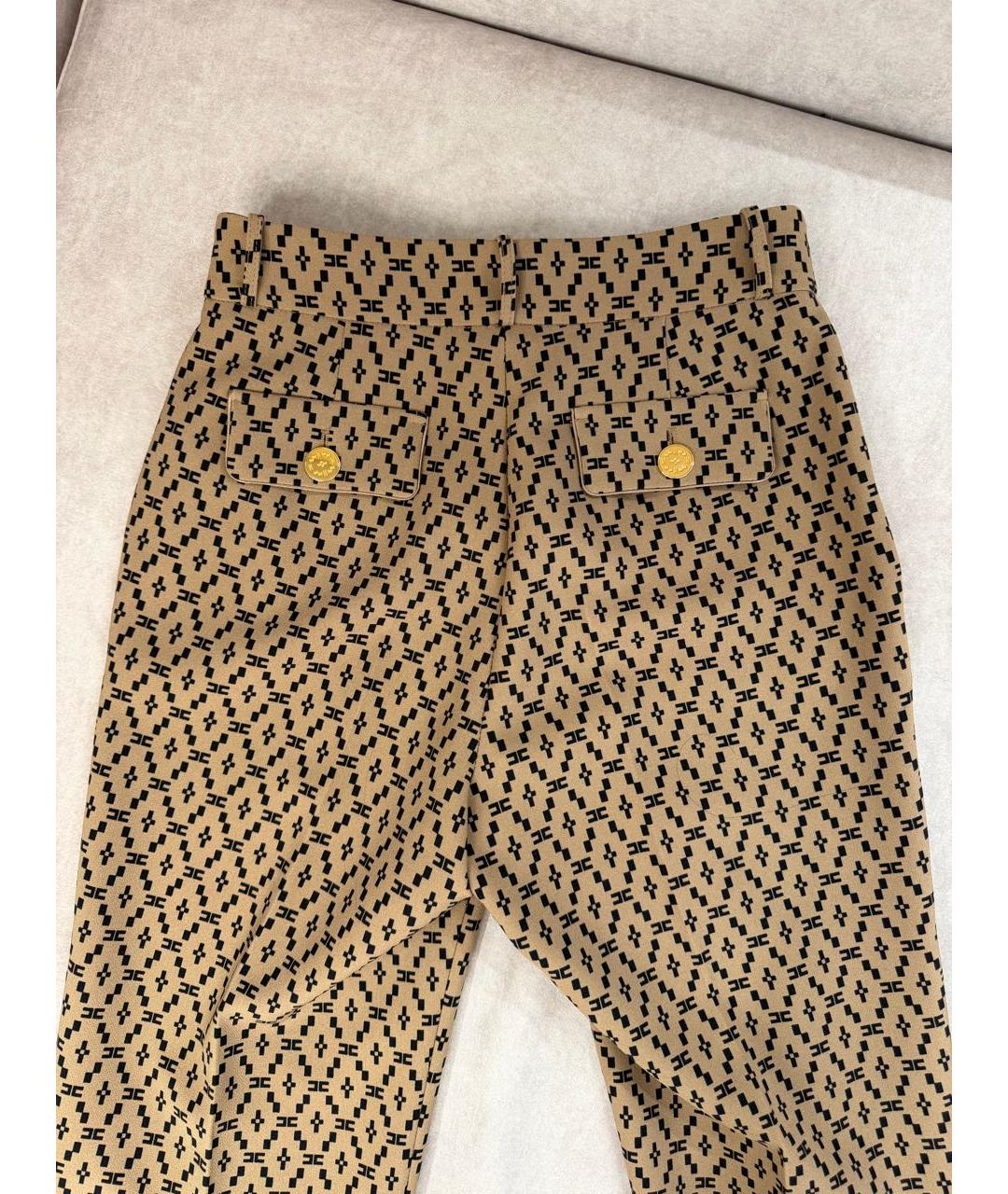 ELISABETTA FRANCHI Коричневые прямые брюки, фото 3