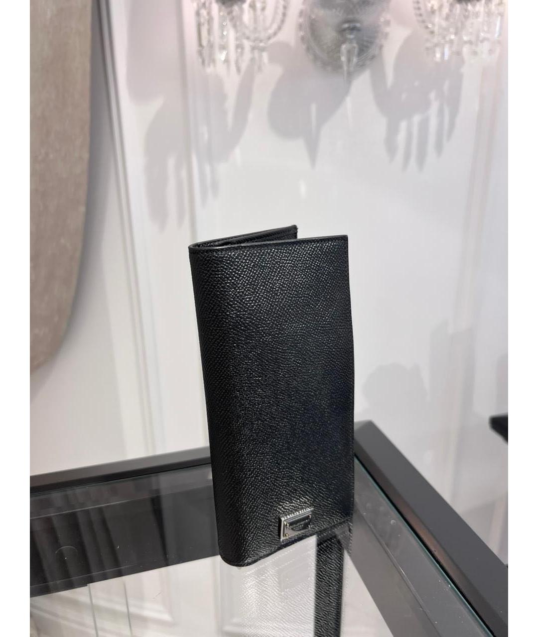 DOLCE&GABBANA Черный кожаный кошелек, фото 2