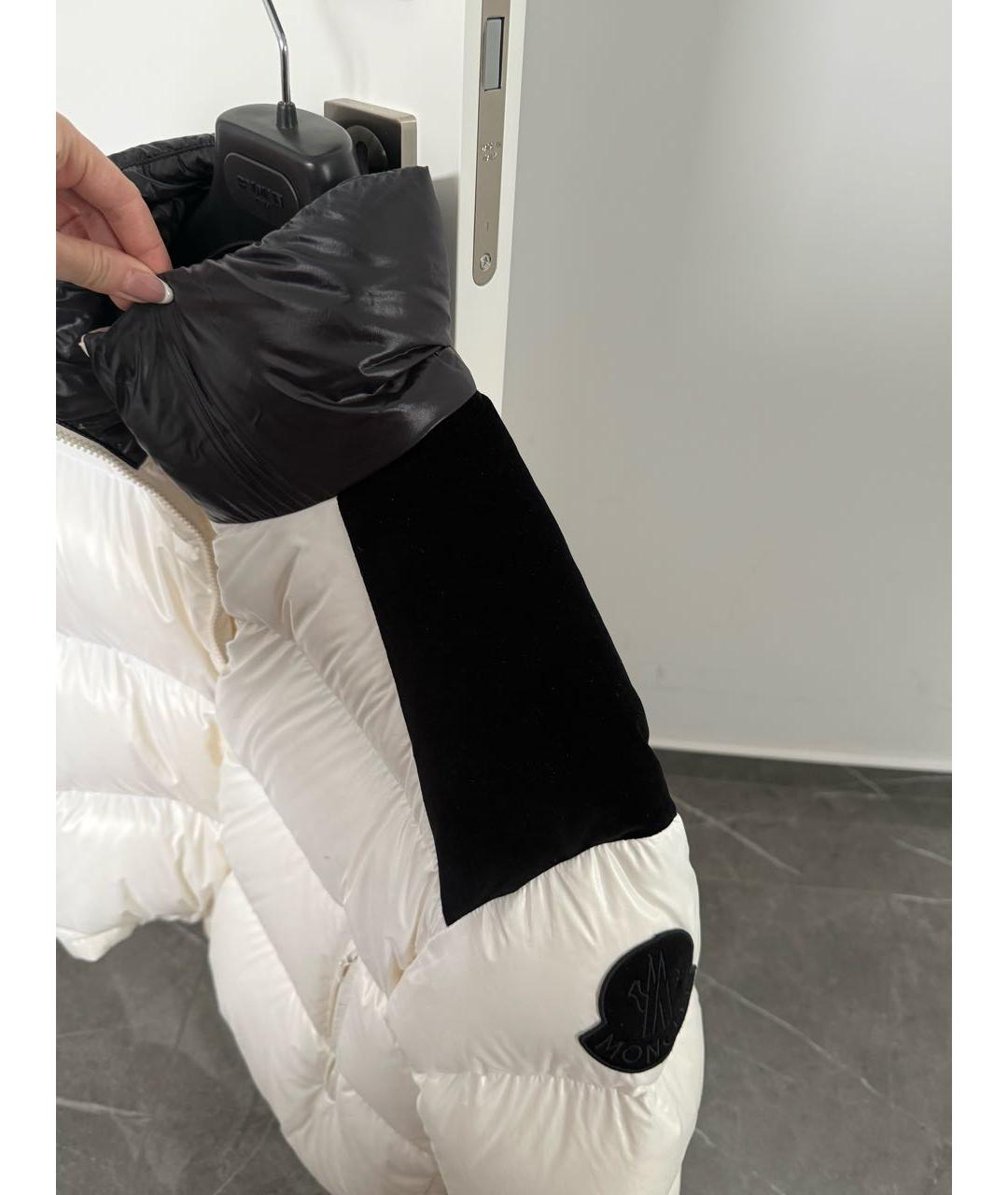 MONCLER Белый полиамидовый пуховик, фото 3
