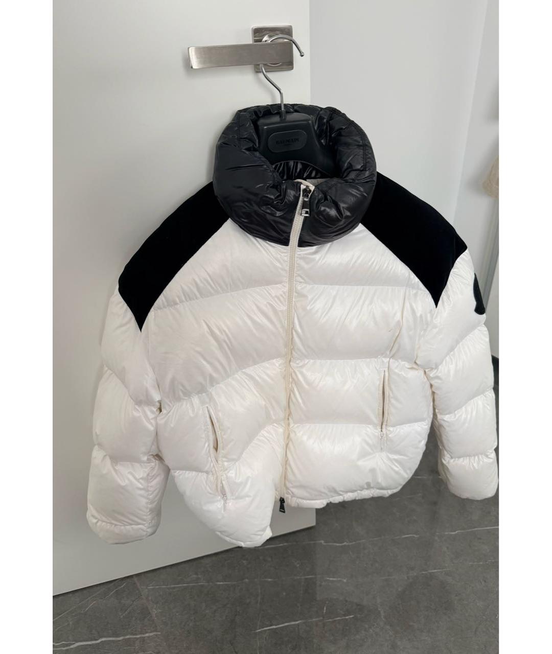 MONCLER Белый полиамидовый пуховик, фото 5