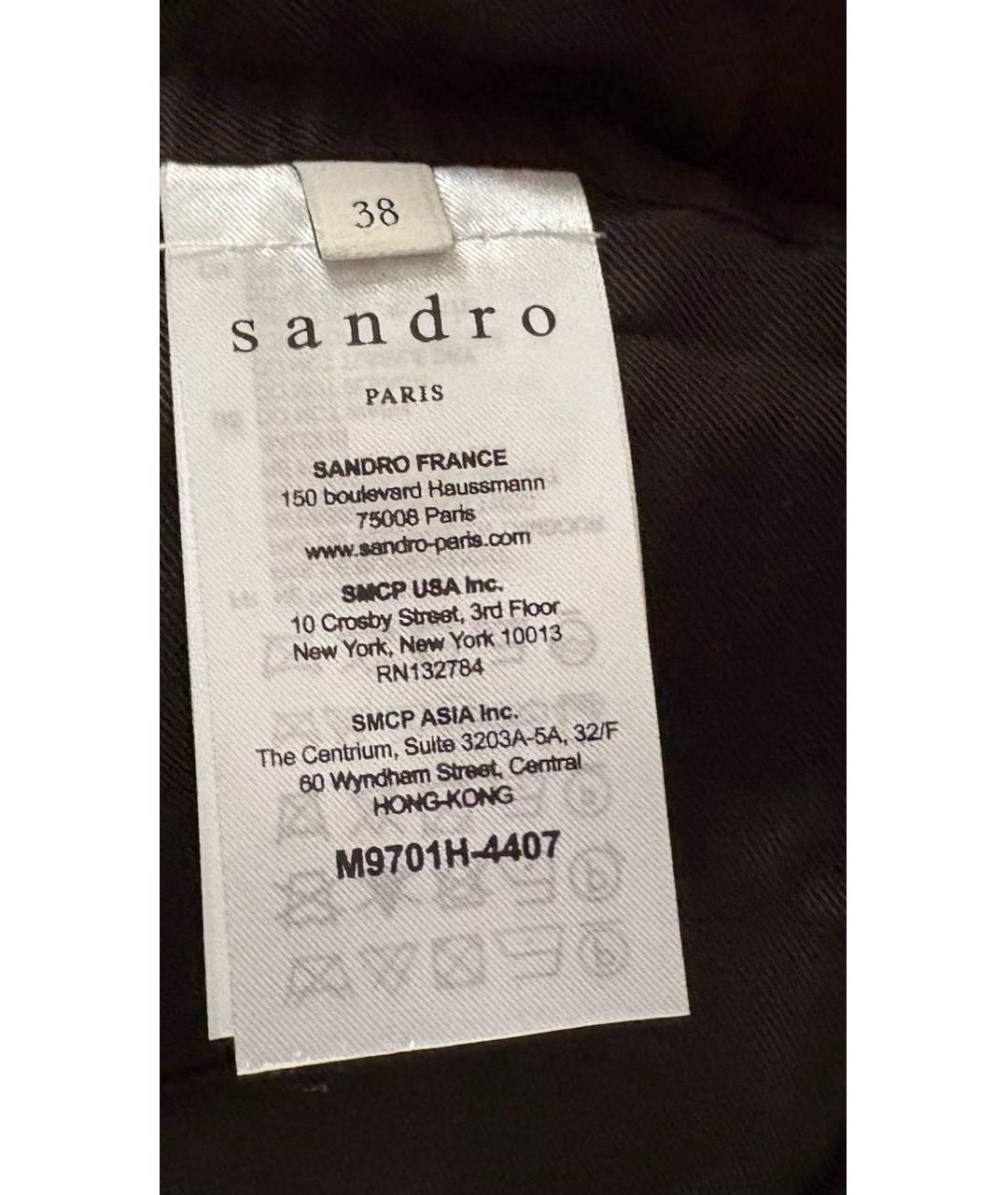 SANDRO Темно-синее шерстяное пальто, фото 6