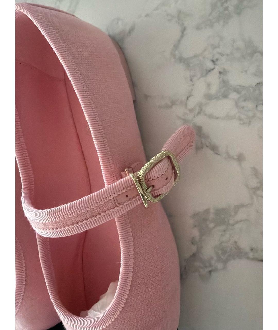 CHANEL Розовые текстильные балетки, фото 7