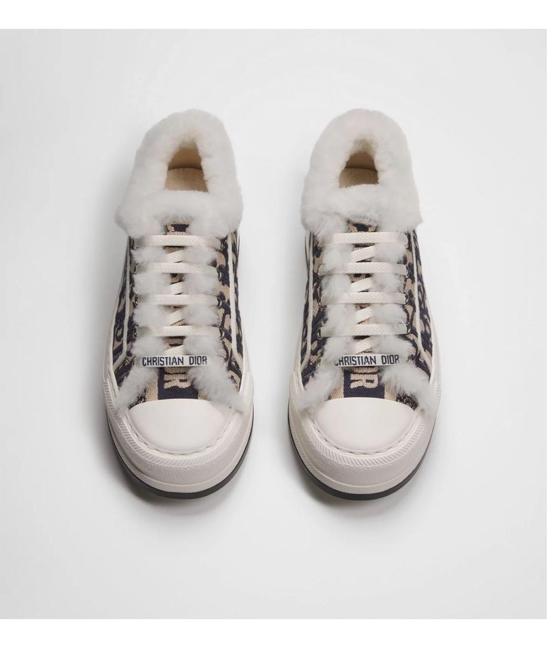 CHRISTIAN DIOR Бежевые текстильные кеды, фото 3