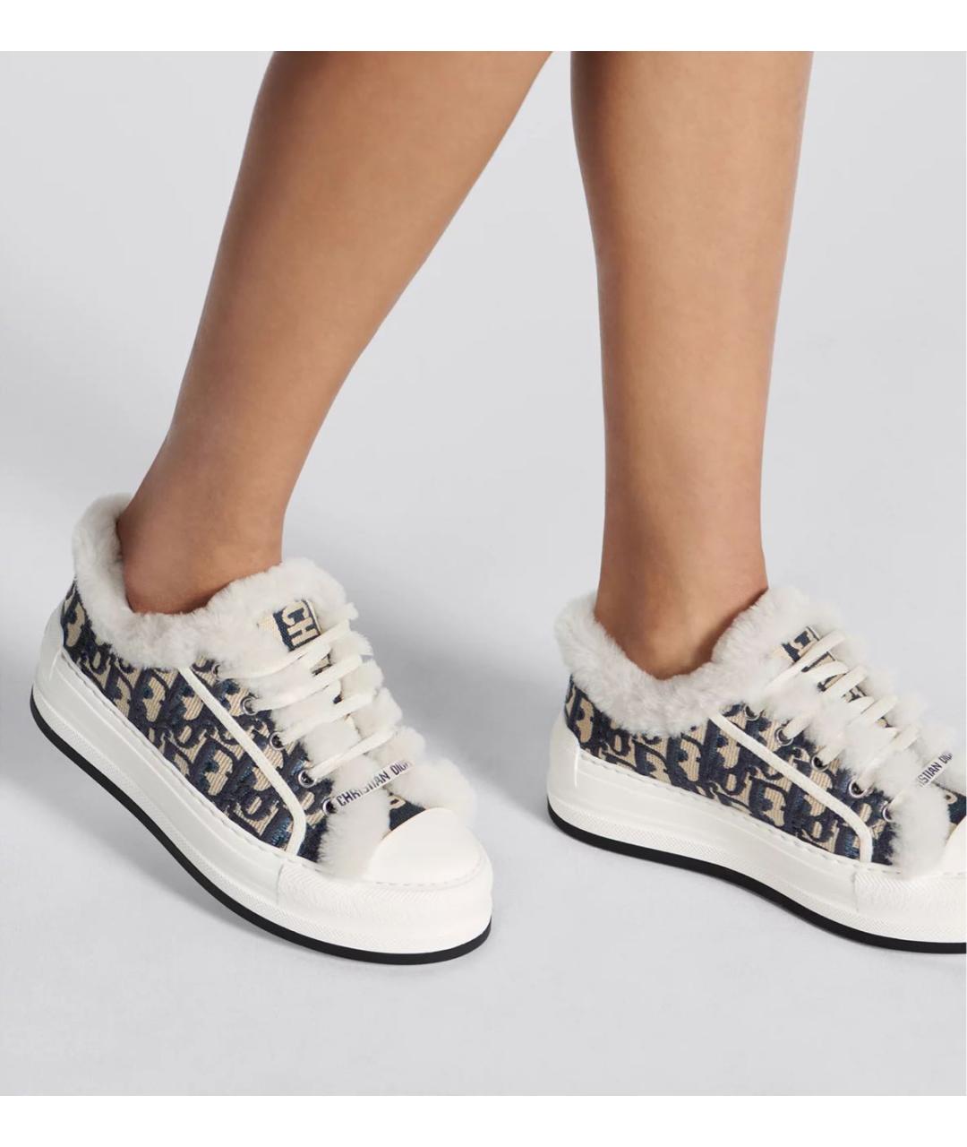 CHRISTIAN DIOR Бежевые текстильные кеды, фото 2