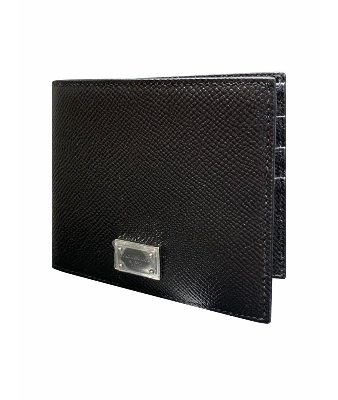 DOLCE&GABBANA Черный кожаный кошелек, фото 2