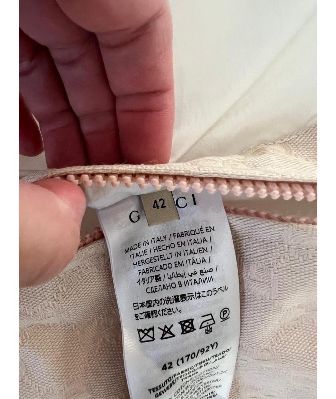 GUCCI Бежевый хлопковый пуховик, фото 7