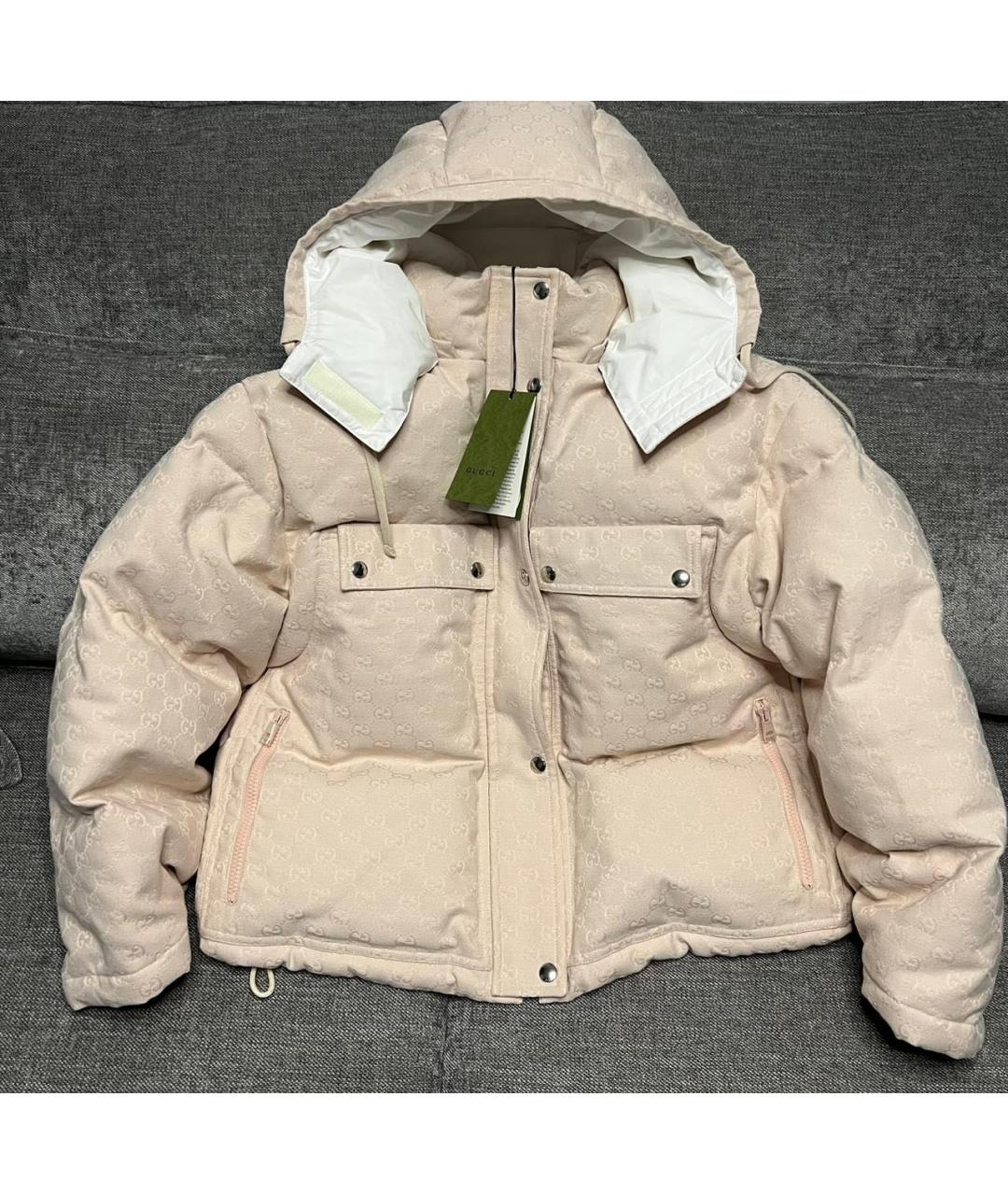 GUCCI Бежевый хлопковый пуховик, фото 9