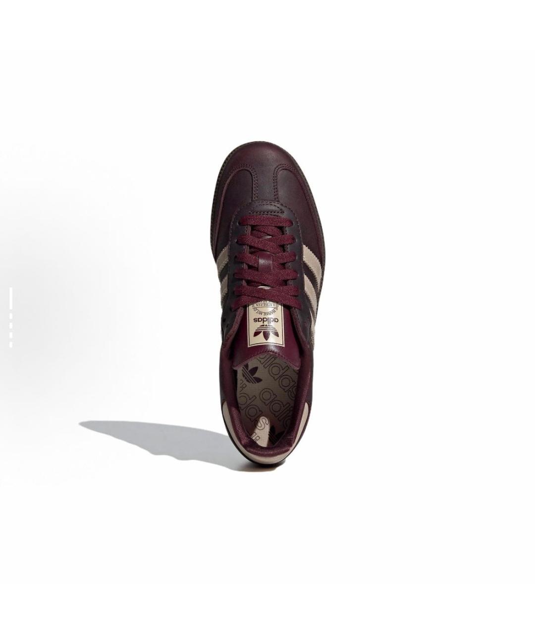 ADIDAS Бордовые кожаные кроссовки, фото 5