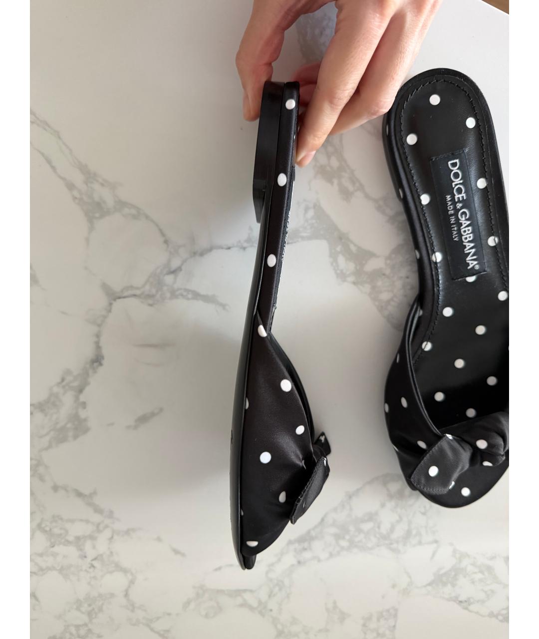 DOLCE&GABBANA Черные шлепанцы, фото 7