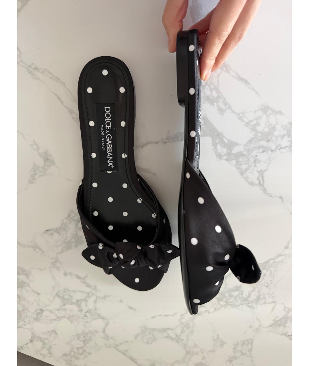 DOLCE&GABBANA Черные шлепанцы, фото 4