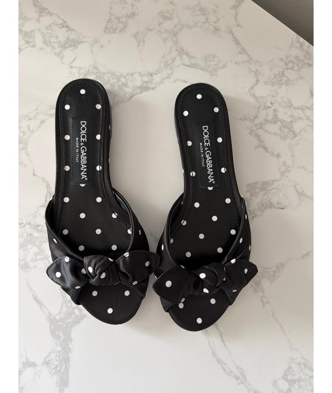 DOLCE&GABBANA Черные шлепанцы, фото 2