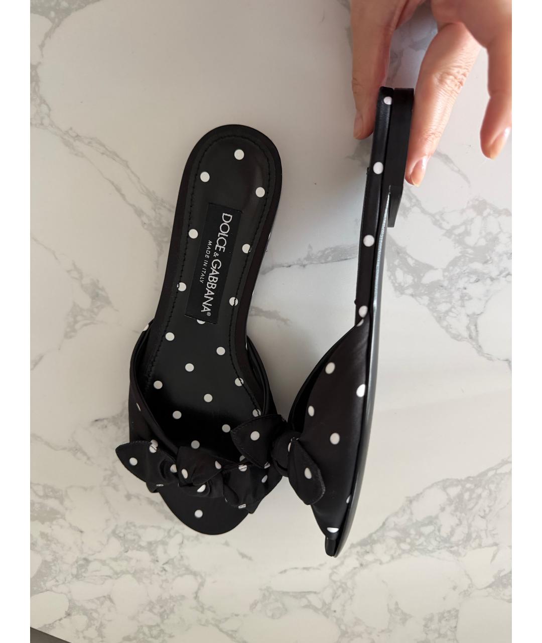 DOLCE&GABBANA Черные шлепанцы, фото 5