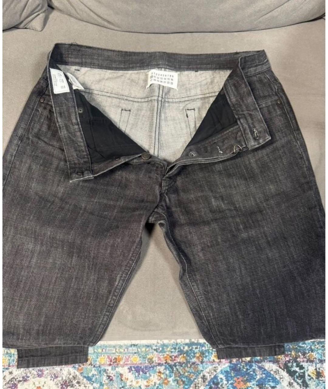 MAISON MARGIELA Черные хлопковые прямые джинсы, фото 5