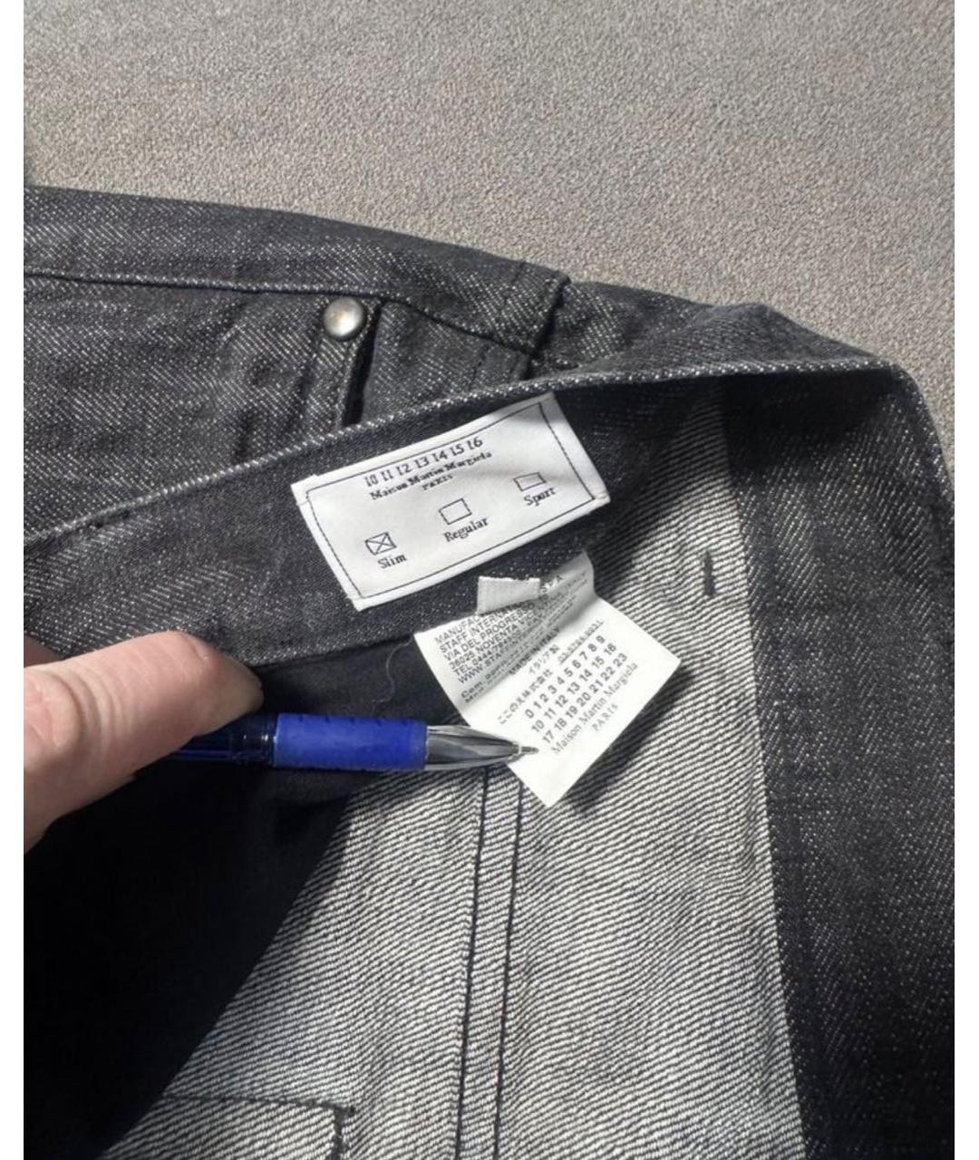 MAISON MARGIELA Черные хлопковые прямые джинсы, фото 4