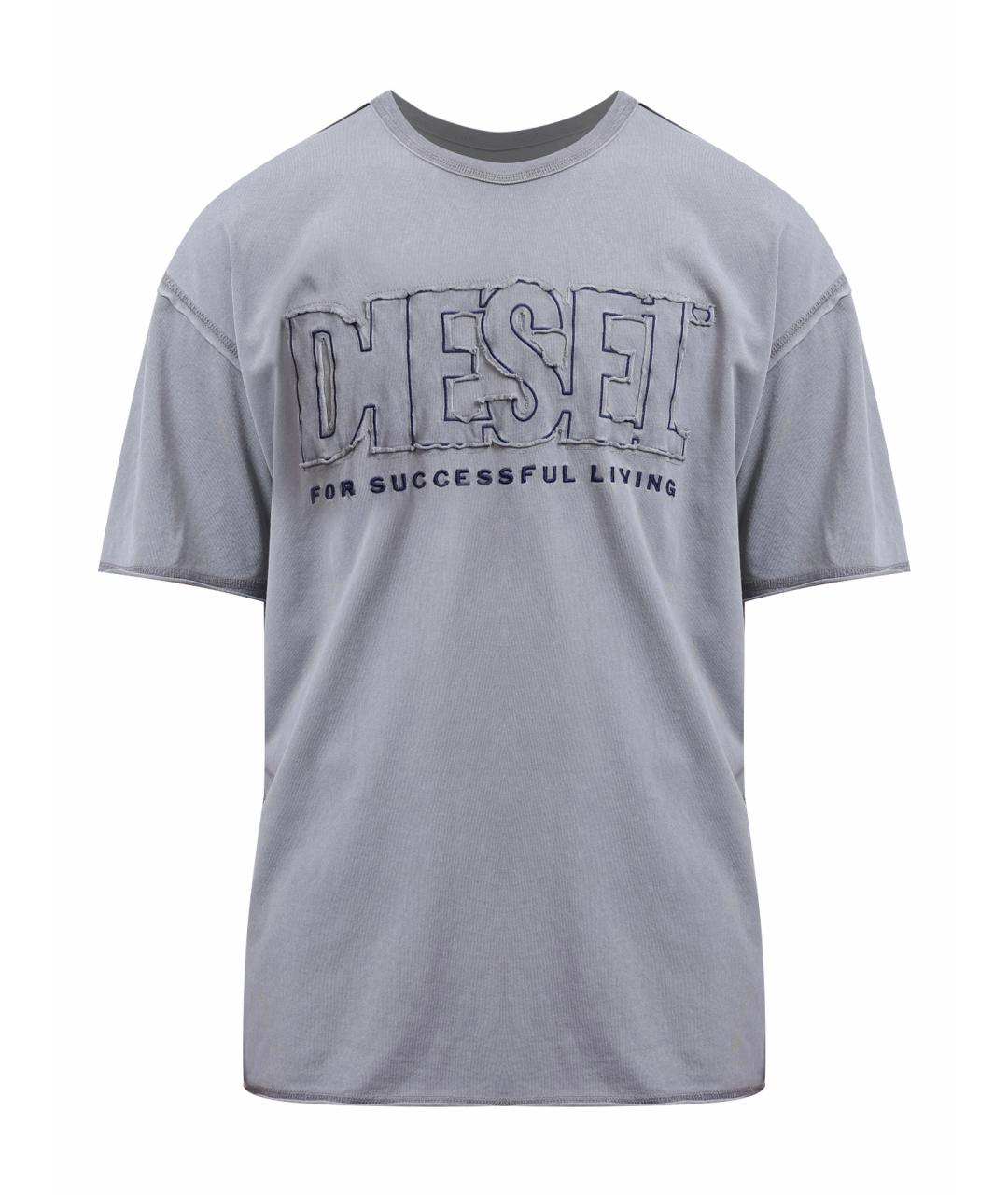 DIESEL Серая хлопковая футболка, фото 1