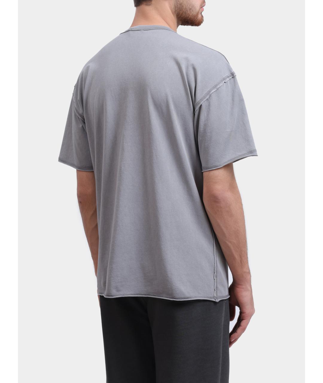 DIESEL Серая хлопковая футболка, фото 5