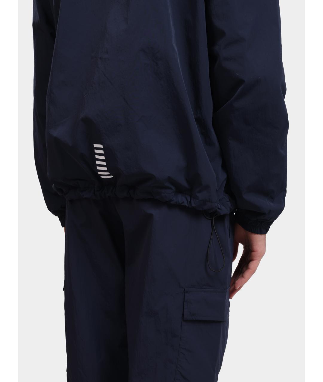 EA7 Синяя полиамидовая куртка, фото 6