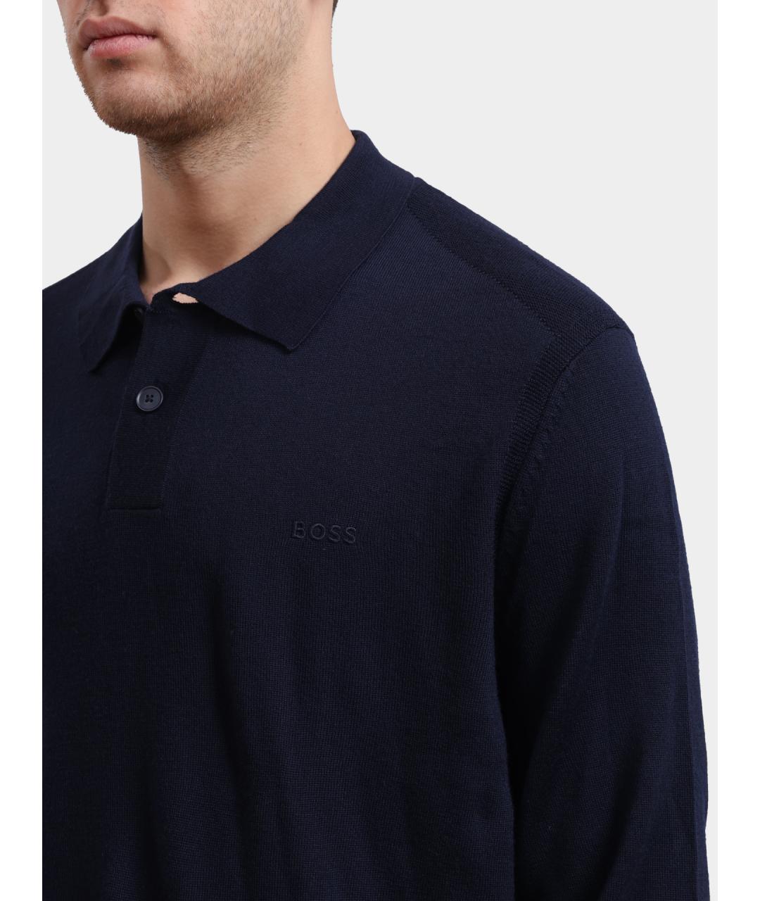 HUGO BOSS Темно-синий шерстяной джемпер / свитер, фото 4