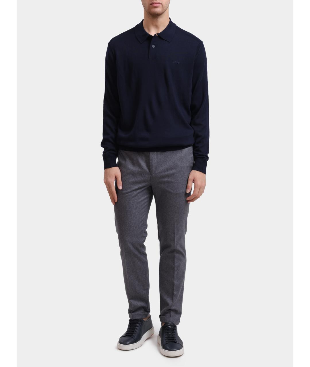 HUGO BOSS Темно-синий шерстяной джемпер / свитер, фото 6