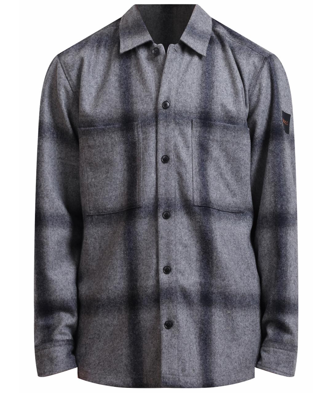 HUGO BOSS Серая шерстяная кэжуал рубашка, фото 1