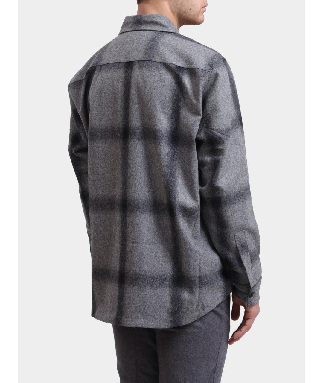 HUGO BOSS Серая шерстяная кэжуал рубашка, фото 5