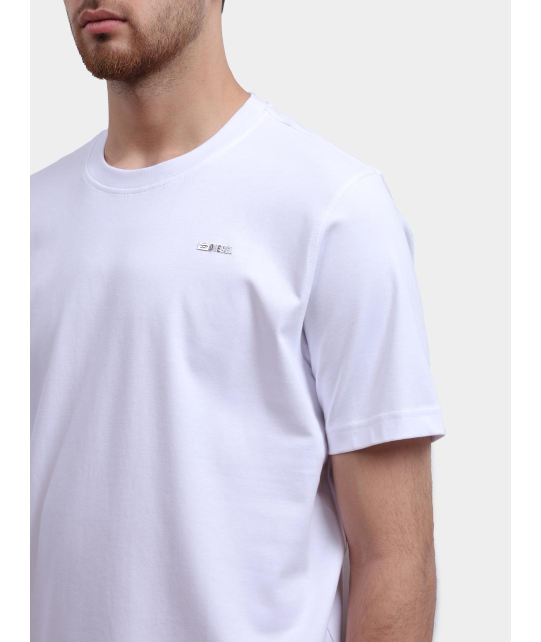 DIESEL Белая хлопковая футболка, фото 4