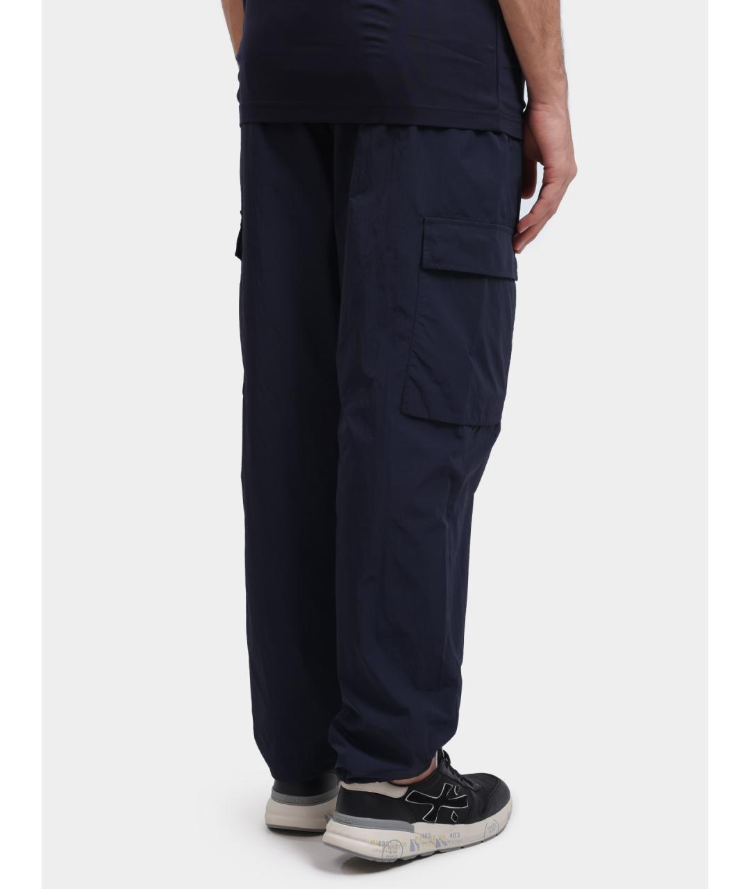 EA7 Синие полиамидовые повседневные брюки, фото 5