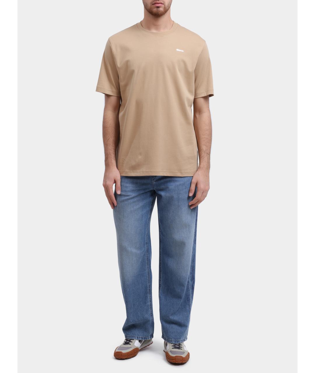 DIESEL Бежевая хлопковая футболка, фото 2