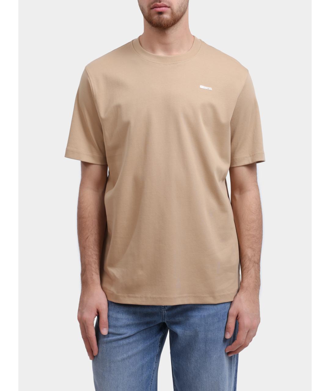 DIESEL Бежевая хлопковая футболка, фото 6