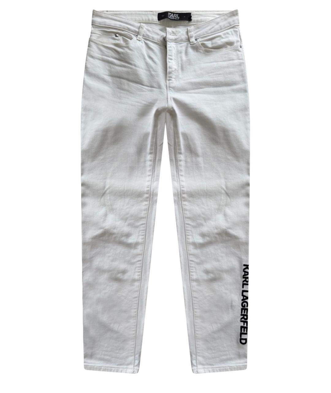 KARL LAGERFELD Белые хлопковые прямые джинсы, фото 1