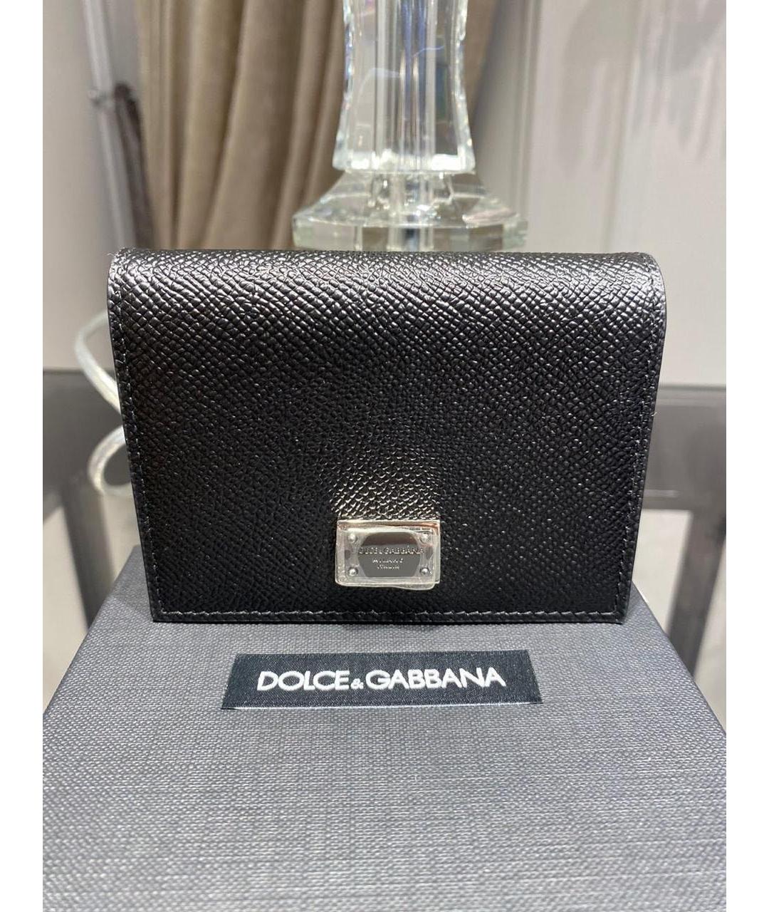 DOLCE&GABBANA Черный кожаный кошелек, фото 2